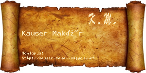 Kauser Makár névjegykártya